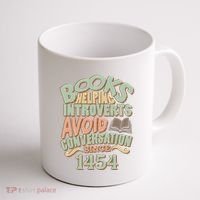 Books Helping Introverts Avoid Conversation 1454 Coffee Mug thumb 1