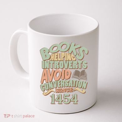 Books Helping Introverts Avoid Conversation 1454 Coffee Mug