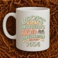 Books Helping Introverts Avoid Conversation 1454 Coffee Mug thumb 2
