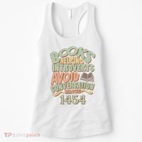Books Helping Introverts Avoid Conversation 1454 Women's Tank Top thumb 0