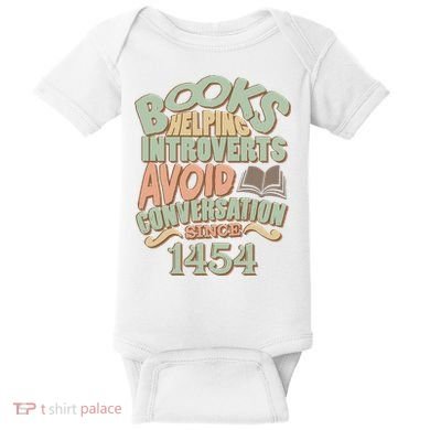Books Helping Introverts Avoid Conversation 1454 Baby Bodysuit