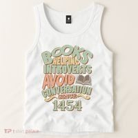 Books Helping Introverts Avoid Conversation 1454 Tank Top thumb 2