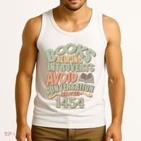 Books Helping Introverts Avoid Conversation 1454 Tank Top thumb 3