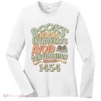 Books Helping Introverts Avoid Conversation 1454 Women's Long Sleeve Shirt thumb 0