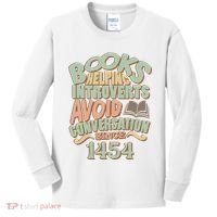 Books Helping Introverts Avoid Conversation 1454 Kids Long Sleeve Shirt thumb 0
