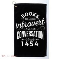 Books Helping Introvert Avoid Conversation Since 1454 Gift Golf Towel thumb 0