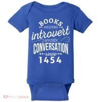 Books Helping Introvert Avoid Conversation Since 1454 Gift Baby Bodysuit thumb 0