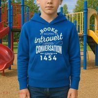 Books Helping Introvert Avoid Conversation Since 1454 Gift Kids Hoodie thumb 2