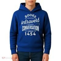 Books Helping Introvert Avoid Conversation Since 1454 Gift Kids Hoodie thumb 4