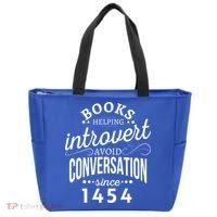 Books Helping Introvert Avoid Conversation Since 1454 Gift Tote Bag thumb 0