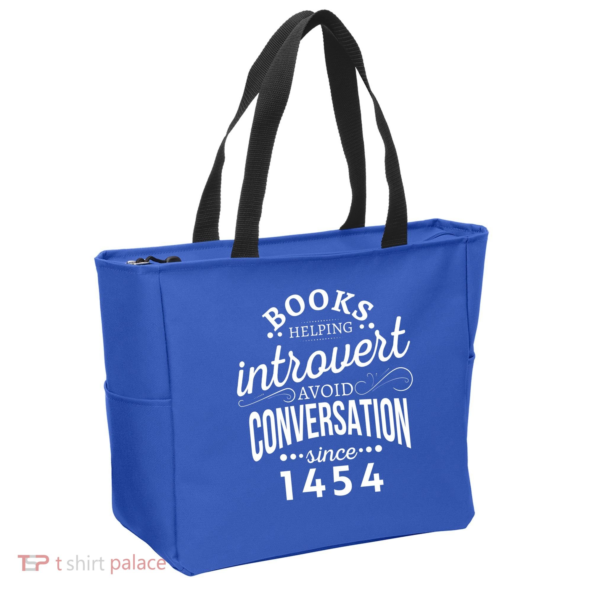 Books Helping Introvert Avoid Conversation Since 1454 Gift Tote Bag