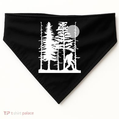 Bigfoot Hiding In Forest For Sasquatch Believers USA-Made Doggie Bandana