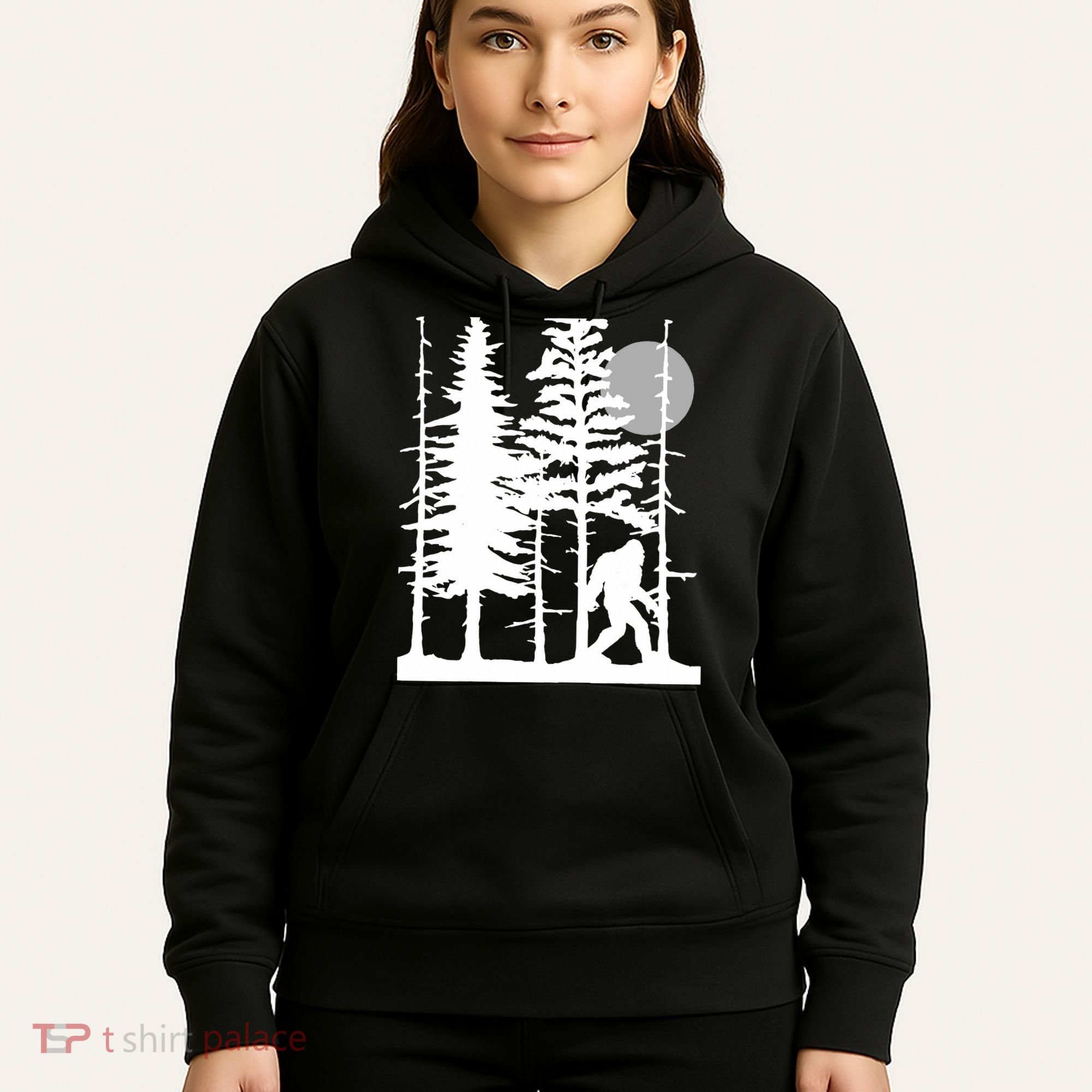 Bigfoot Hiding In Forest For Sasquatch Believers Hoodie