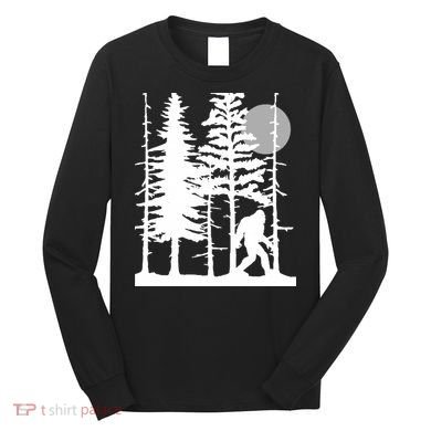 Bigfoot Hiding In Forest For Sasquatch Believers Long Sleeve Shirt