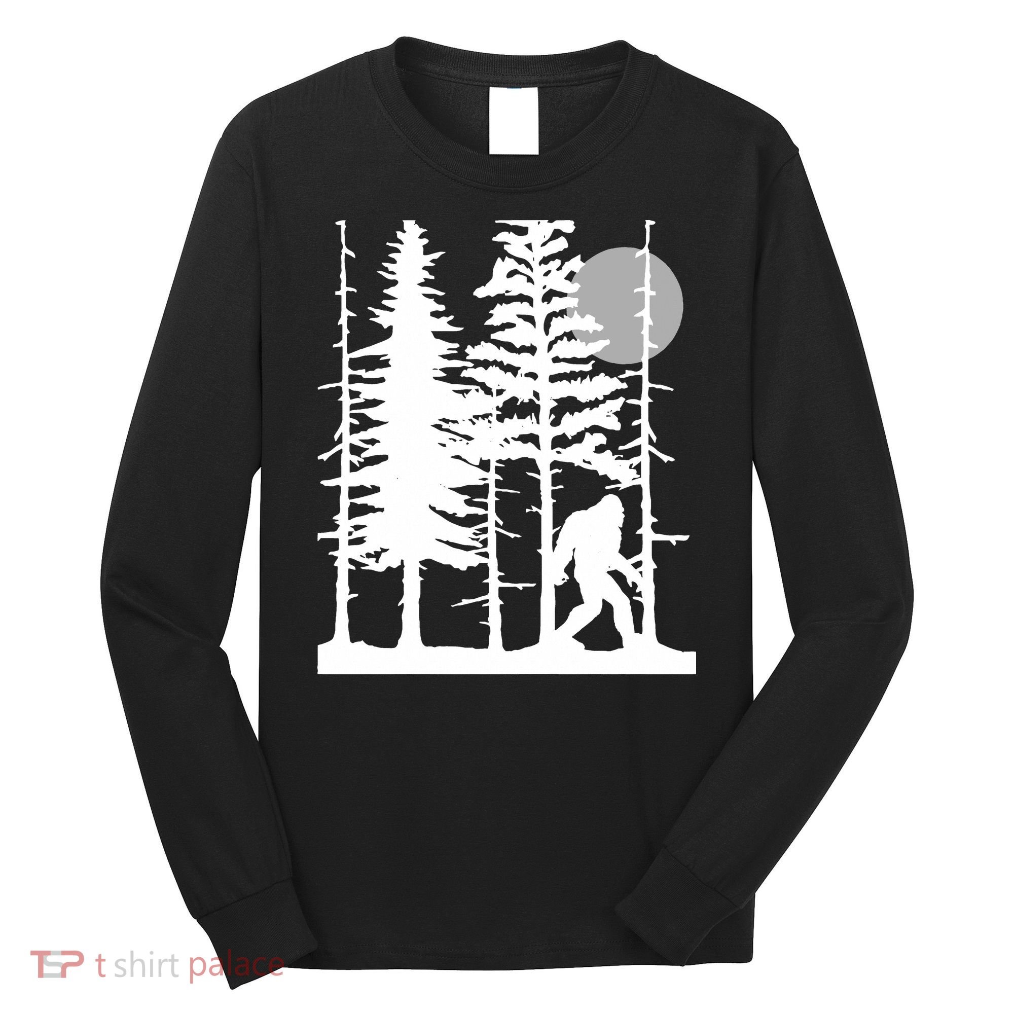 Bigfoot Hiding In Forest For Sasquatch Believers Long Sleeve Shirt