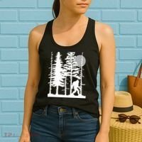 Bigfoot Hiding In Forest For Sasquatch Believers Women's Tank Top thumb 2