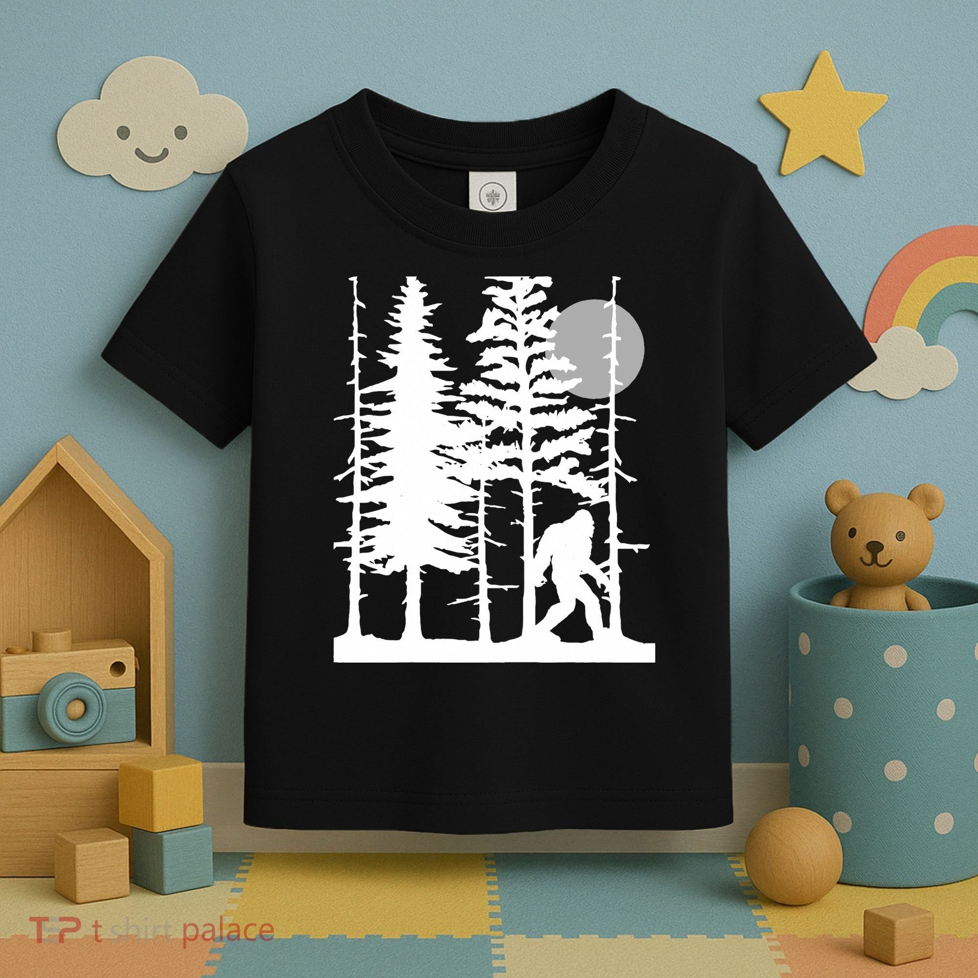 Bigfoot Hiding In Forest For Sasquatch Believers Toddler T-Shirt