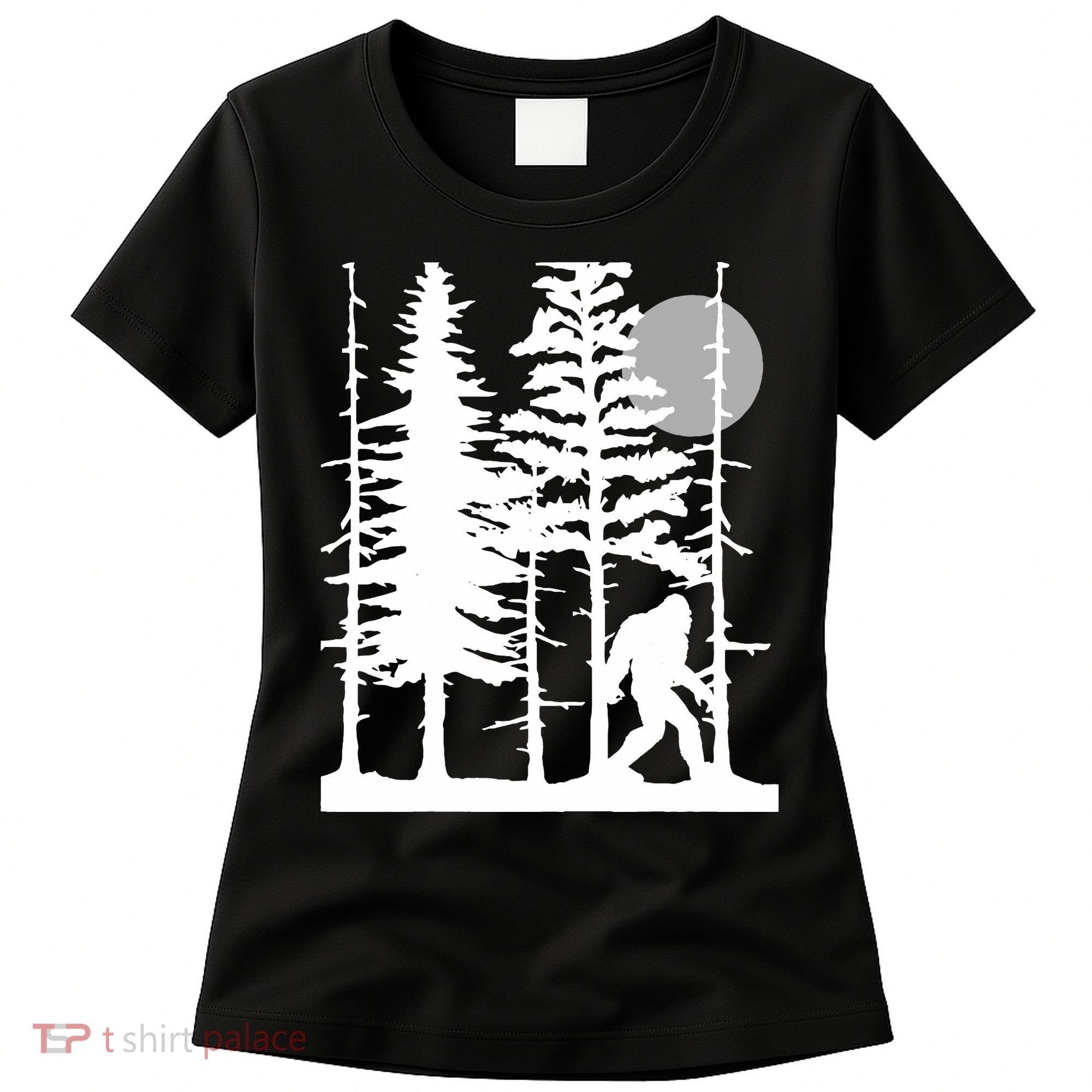 Bigfoot Hiding In Forest For Sasquatch Believers Women's T-Shirt
