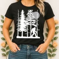 Bigfoot Hiding In Forest For Sasquatch Believers Women's T-Shirt thumb 2
