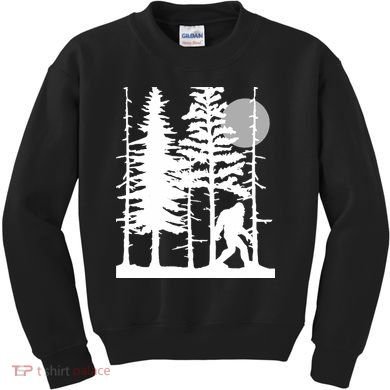 Bigfoot Hiding In Forest For Sasquatch Believers Kids Sweatshirt