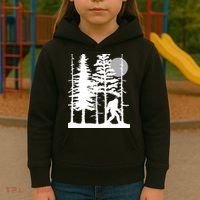 Bigfoot Hiding In Forest For Sasquatch Believers Kids Hoodie thumb 3
