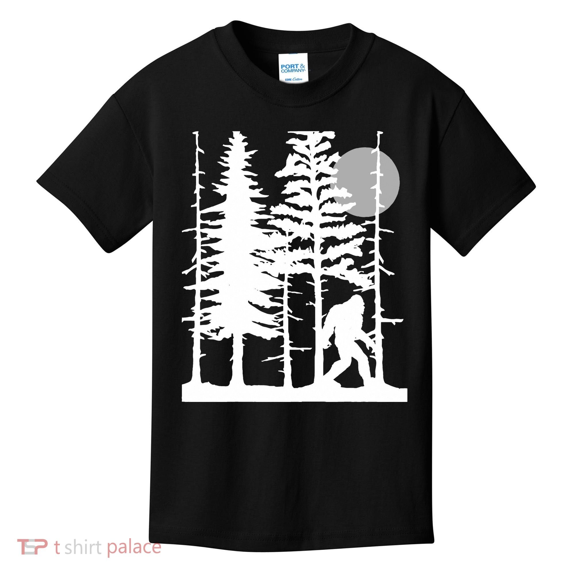 Bigfoot Hiding In Forest For Sasquatch Believers Kids T-Shirt