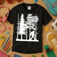 Bigfoot Hiding In Forest For Sasquatch Believers Kids T-Shirt thumb 3
