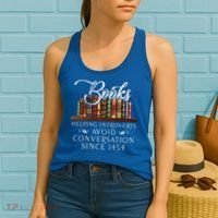 Books helping introverts avoid conversation  Women's Tank Top thumb 2