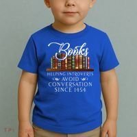 Books helping introverts avoid conversation  Toddler T-Shirt thumb 2