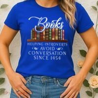 Books helping introverts avoid conversation  Women's T-Shirt thumb 2