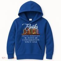 Books helping introverts avoid conversation  Kids Hoodie thumb 0