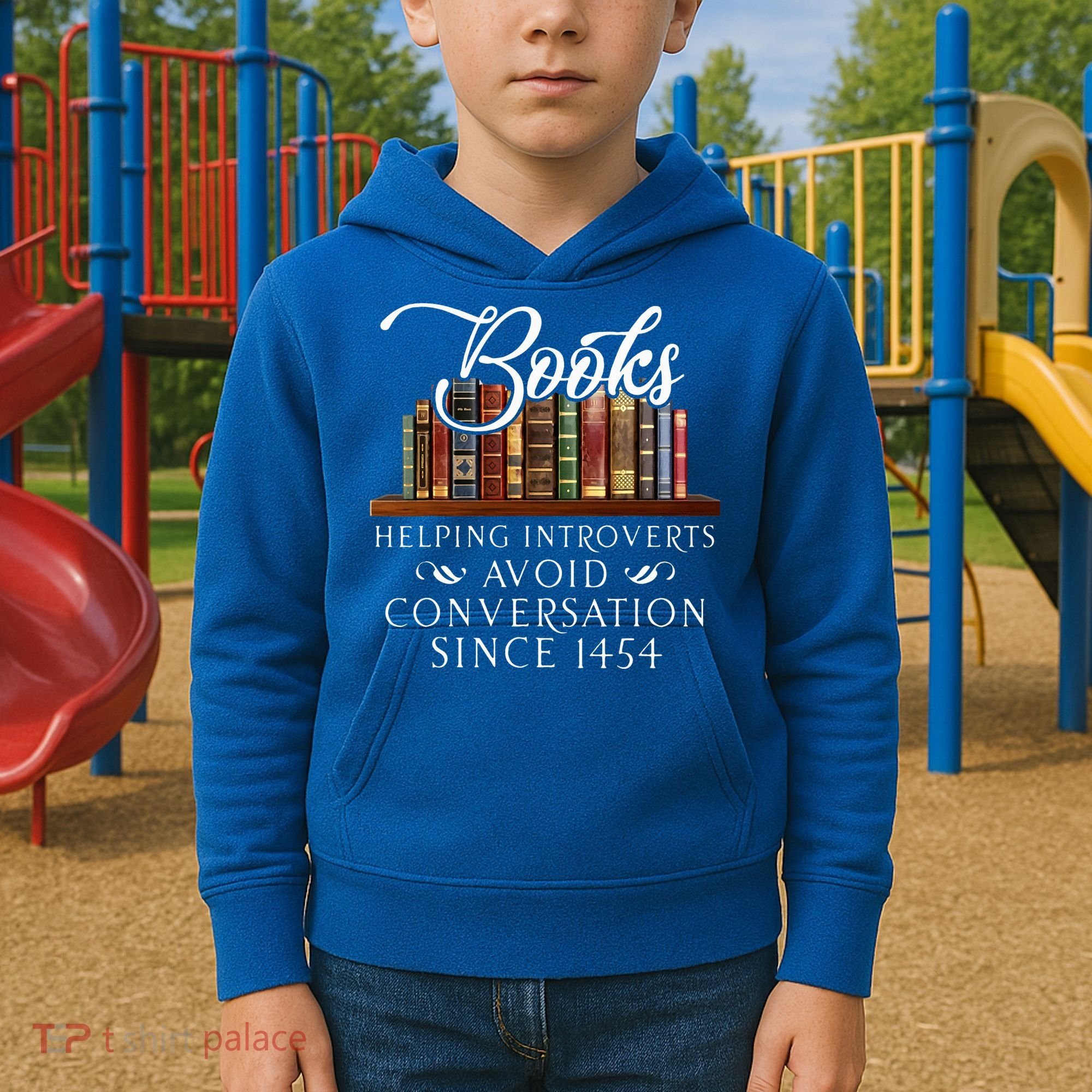 Books helping introverts avoid conversation  Kids Hoodie