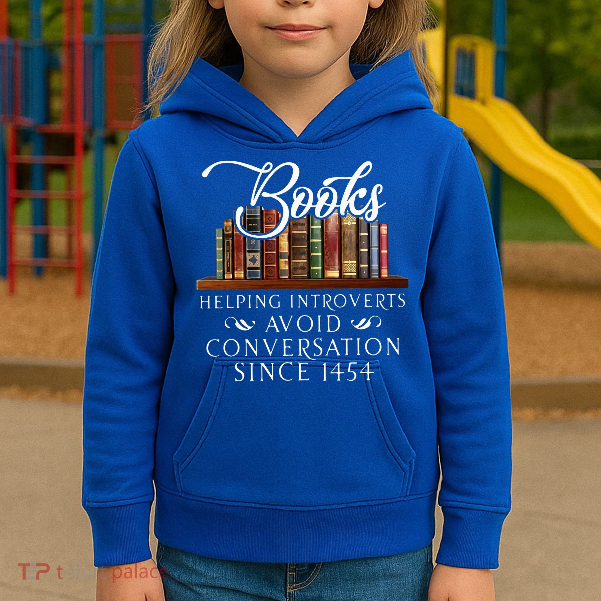 Books helping introverts avoid conversation  Kids Hoodie
