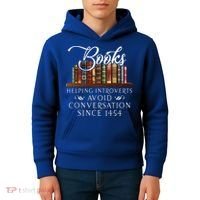 Books helping introverts avoid conversation  Kids Hoodie thumb 4