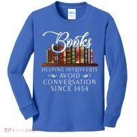 Books helping introverts avoid conversation  Kids Long Sleeve Shirt thumb 0