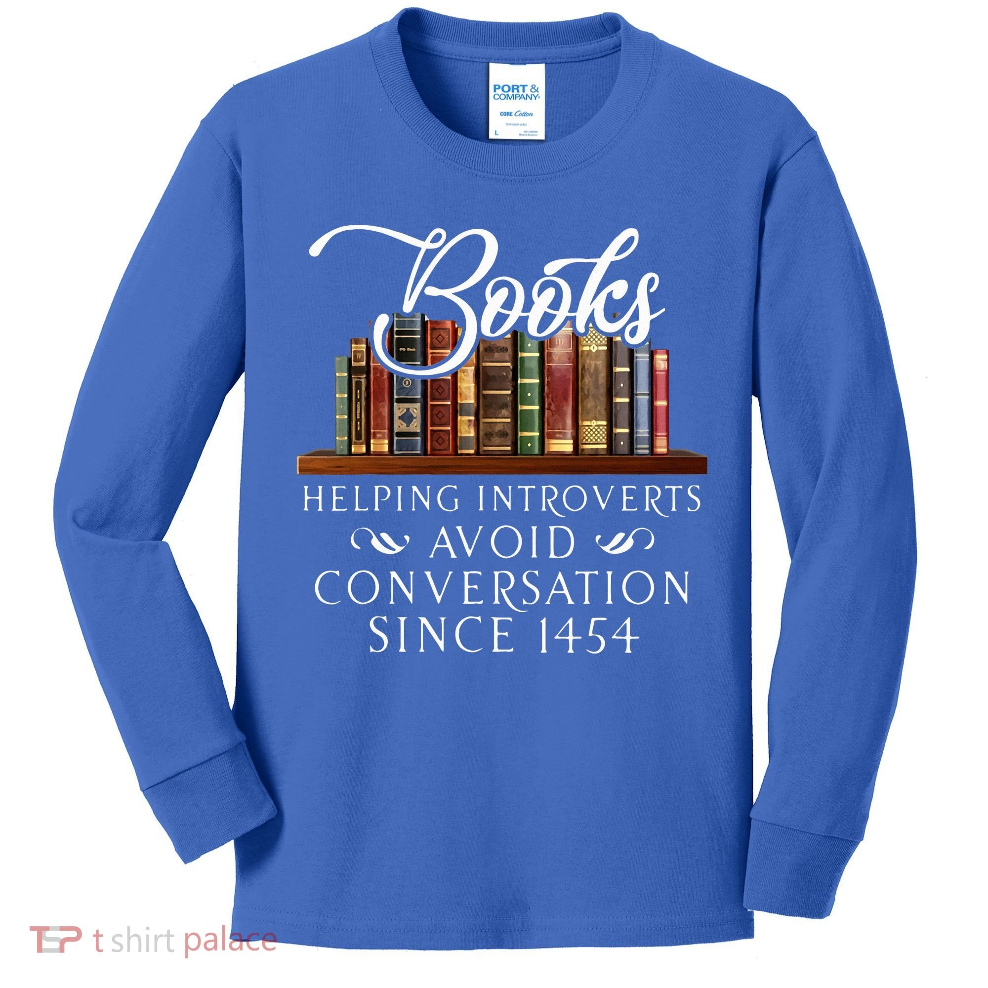 Books helping introverts avoid conversation  Kids Long Sleeve Shirt