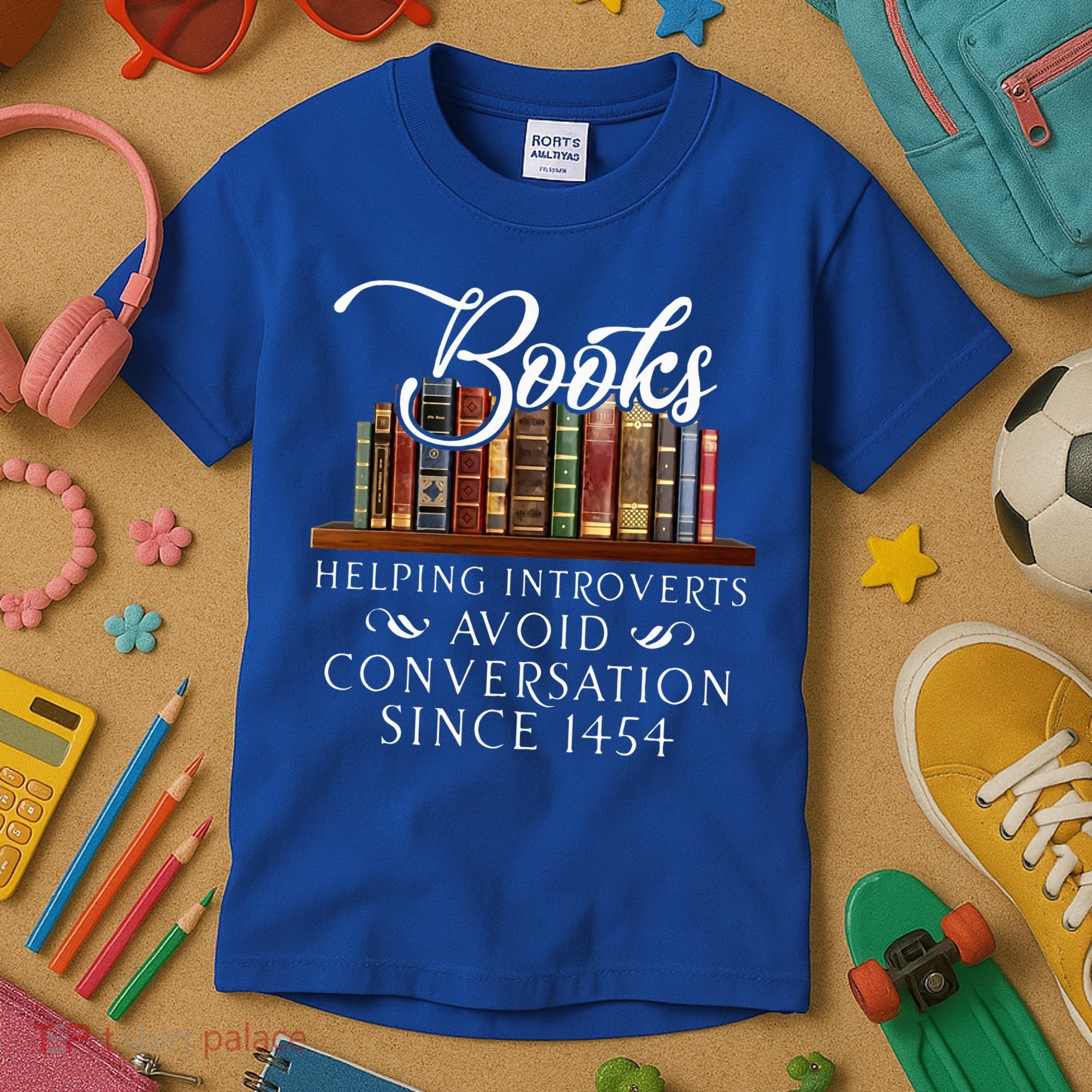 Books helping introverts avoid conversation  Kids T-Shirt
