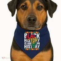 Black History Is American History Black History Month USA-Made Doggie Bandana thumb 1