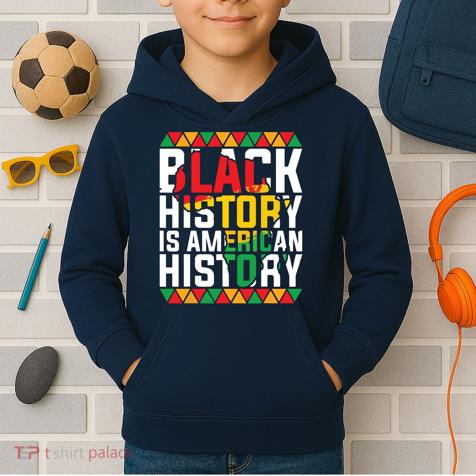 Black History Is American History Black History Month Kids Hoodie