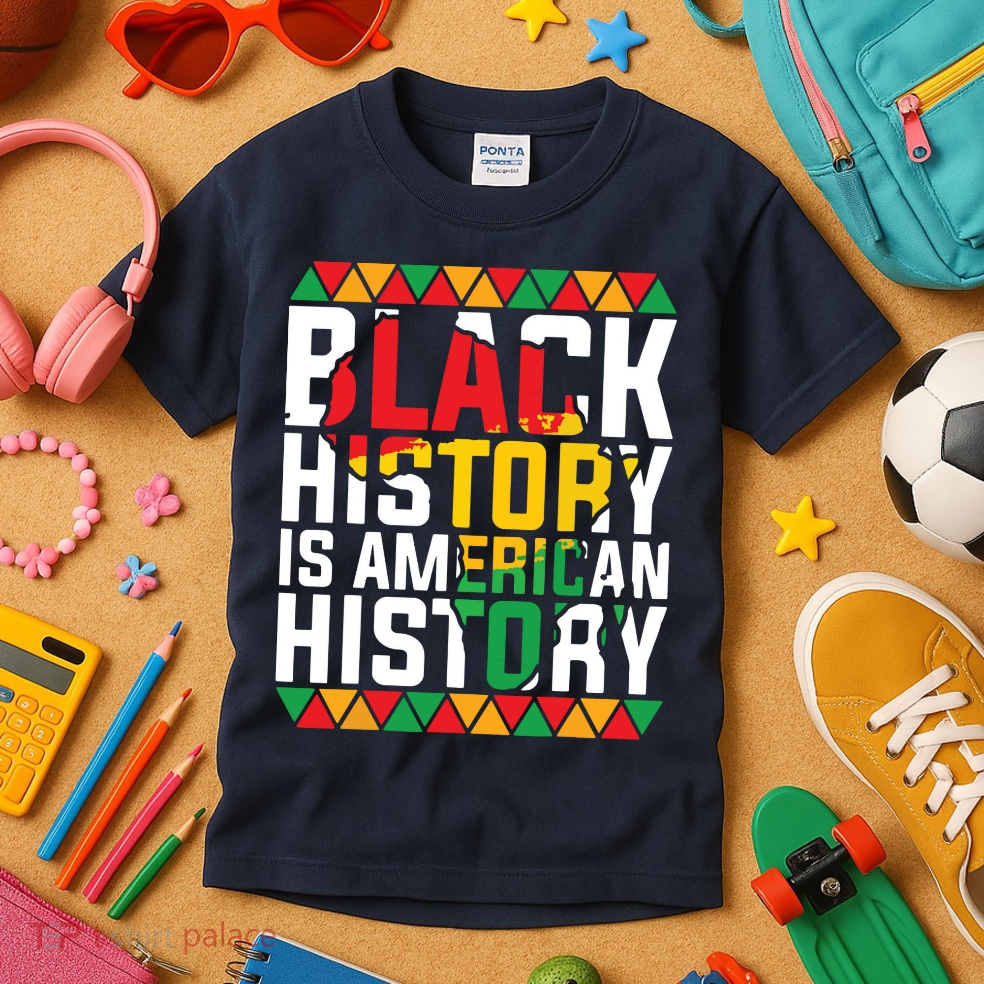 Black History Is American History Black History Month Kids T-Shirt