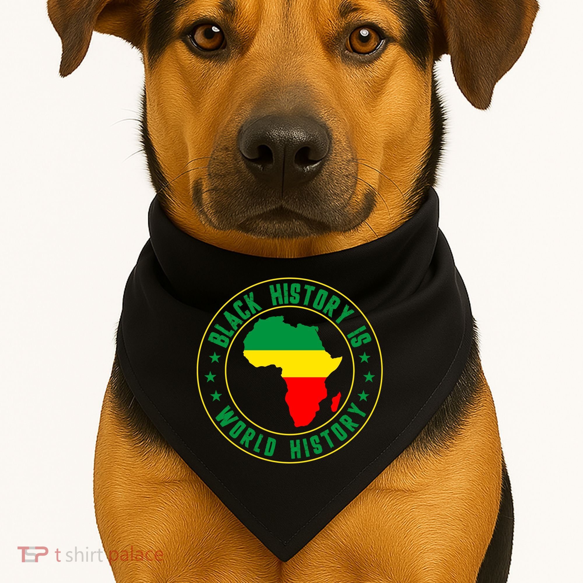Black History Is World History USA-Made Doggie Bandana