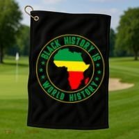 Black History Is World History Golf Towel thumb 1