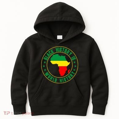 Black History Is World History Kids Hoodie