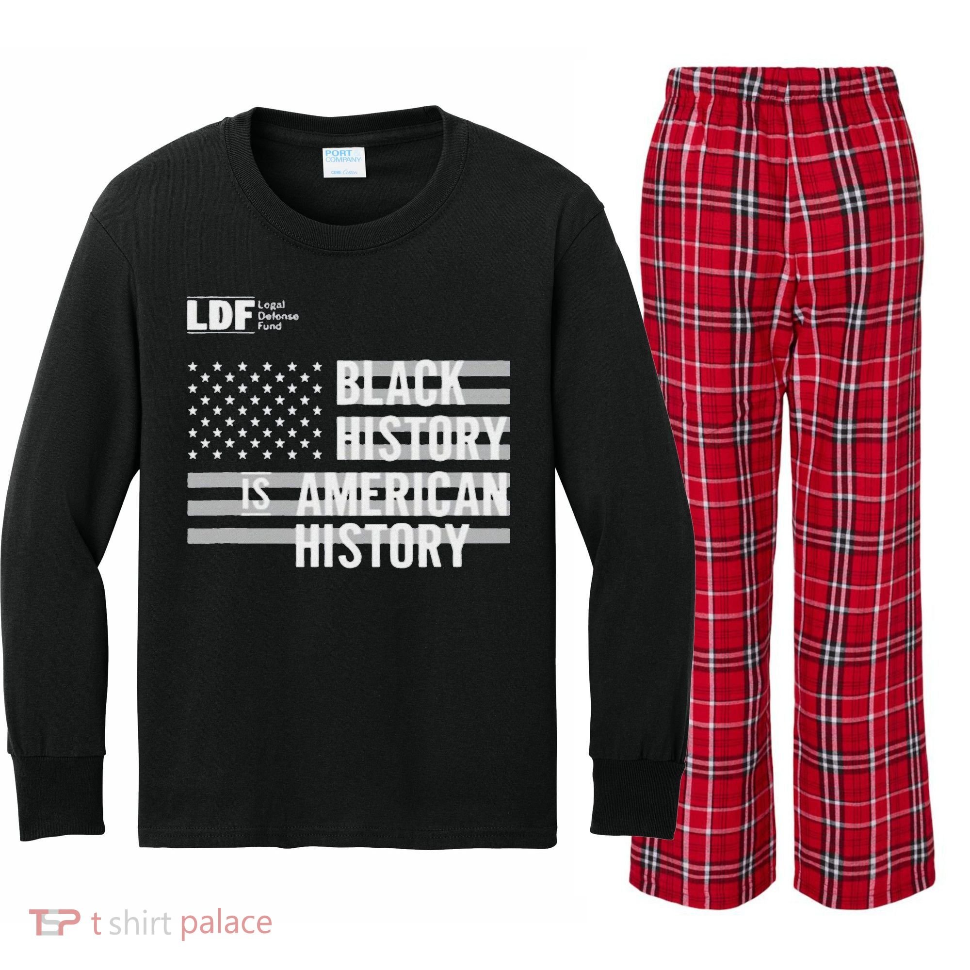 Black History Is American History Ldf Kids Long Sleeve Plaid Pajama Set