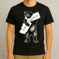 Bear Hug I Love California Artretro Vintage Cali Bear T-Shirt thumb 3