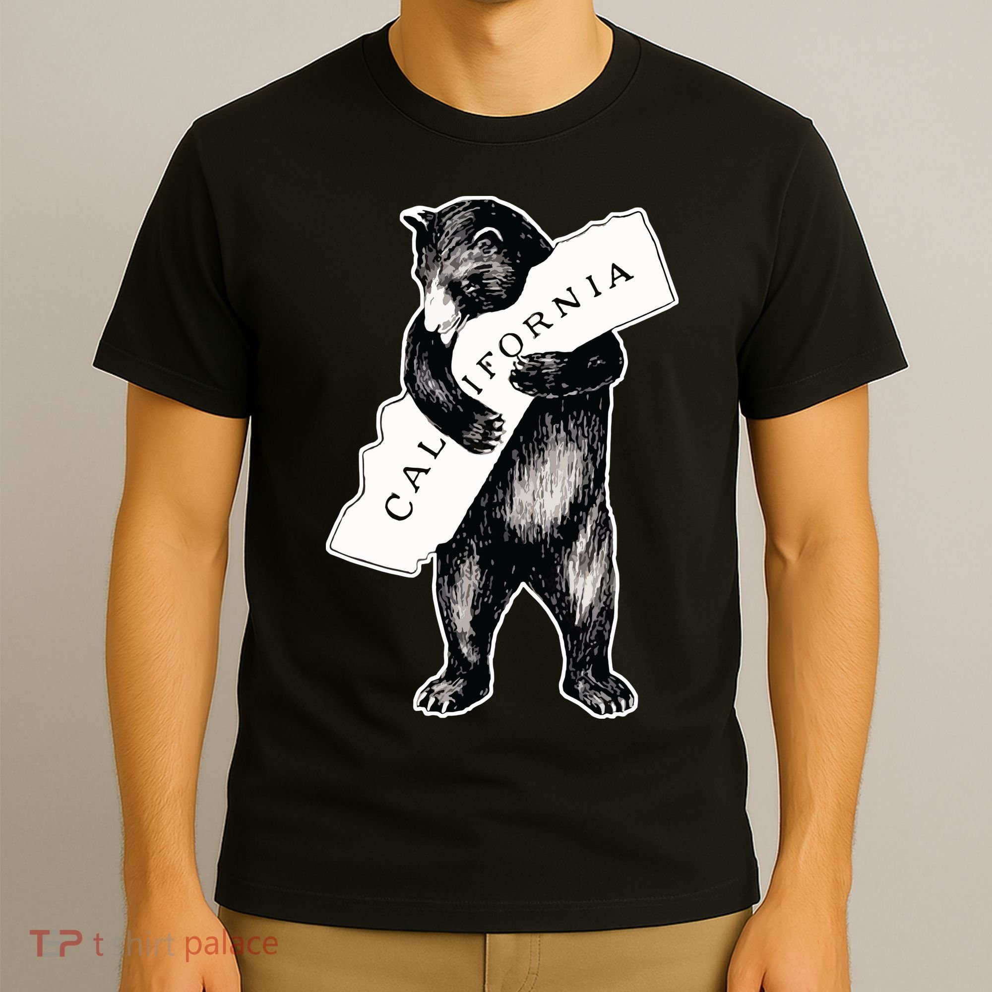 Bear Hug I Love California Artretro Vintage Cali Bear T-Shirt