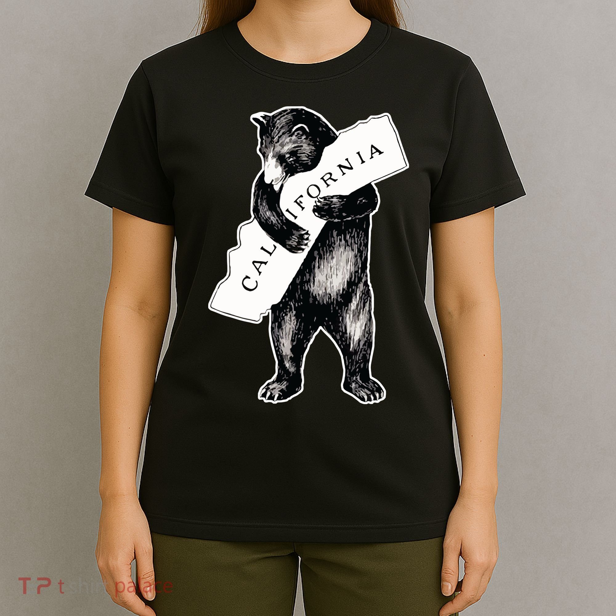 Bear Hug I Love California Artretro Vintage Cali Bear T-Shirt