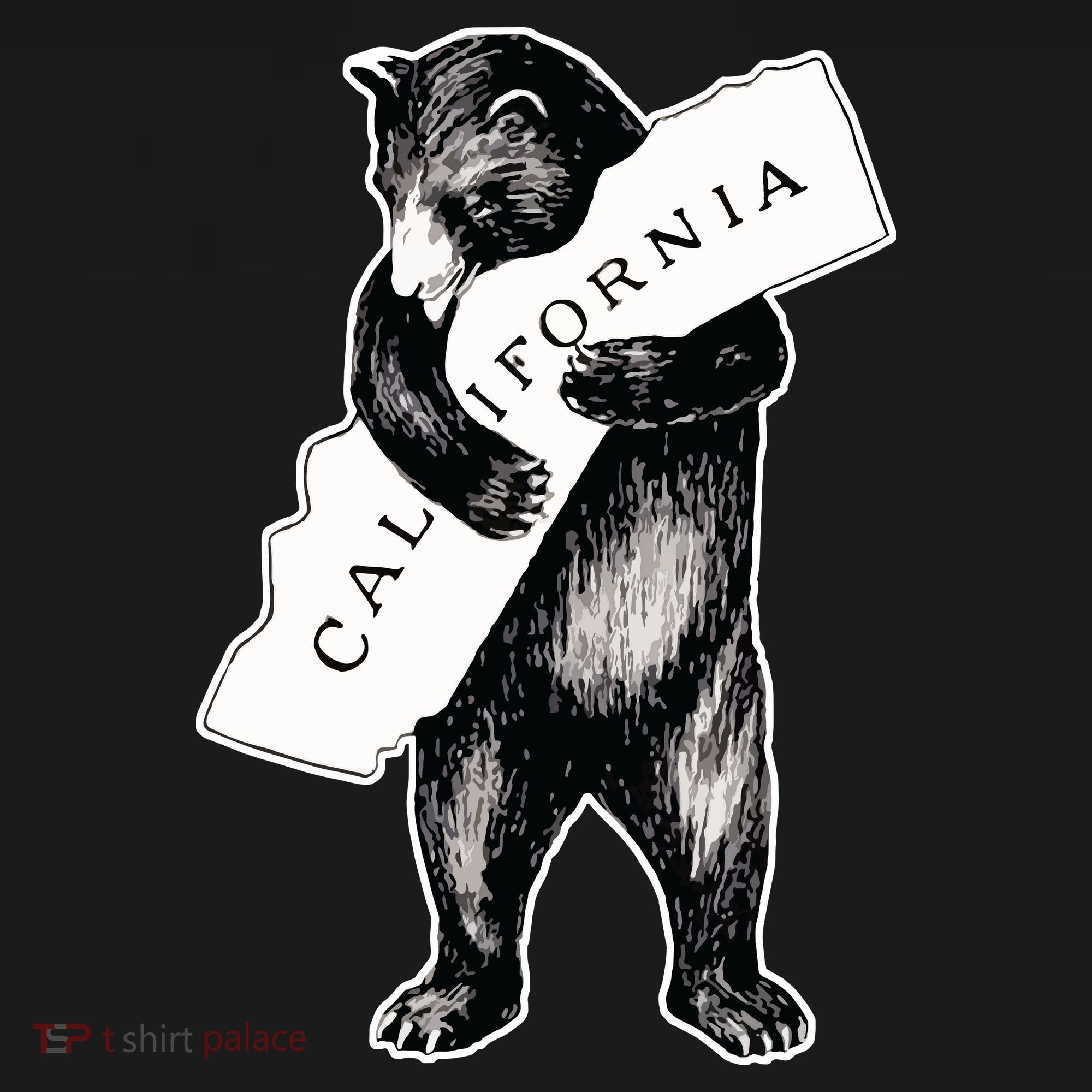Bear Hug I Love California Artretro Vintage Cali Bear T-Shirt