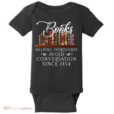 Books helping introverts avoid conversation Baby Bodysuit