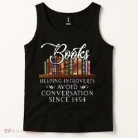 Books helping introverts avoid conversation Tank Top thumb 2